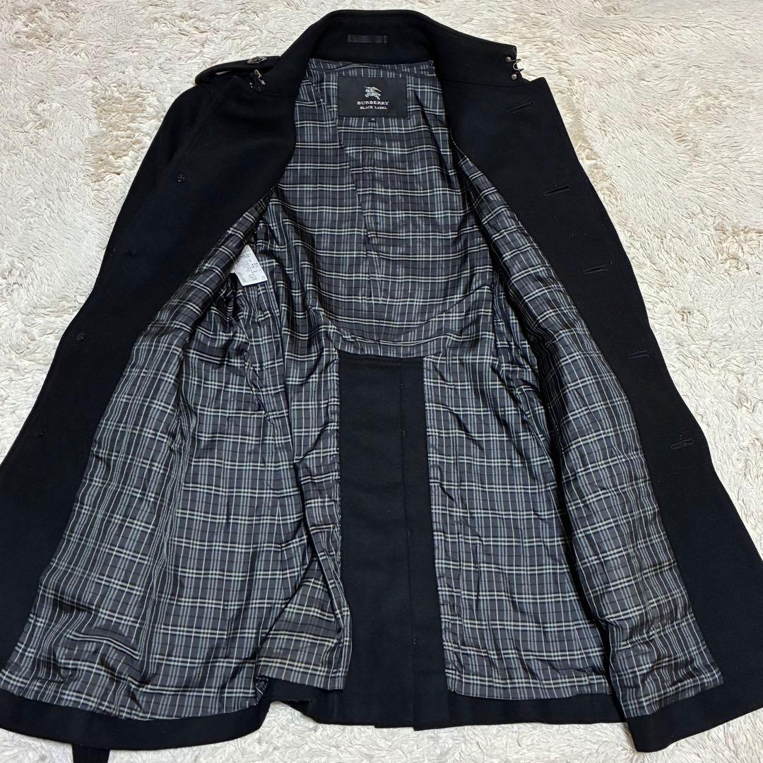 BURBERRY 銀ボタン ベルト カシミヤ マリンコート ノバチェック