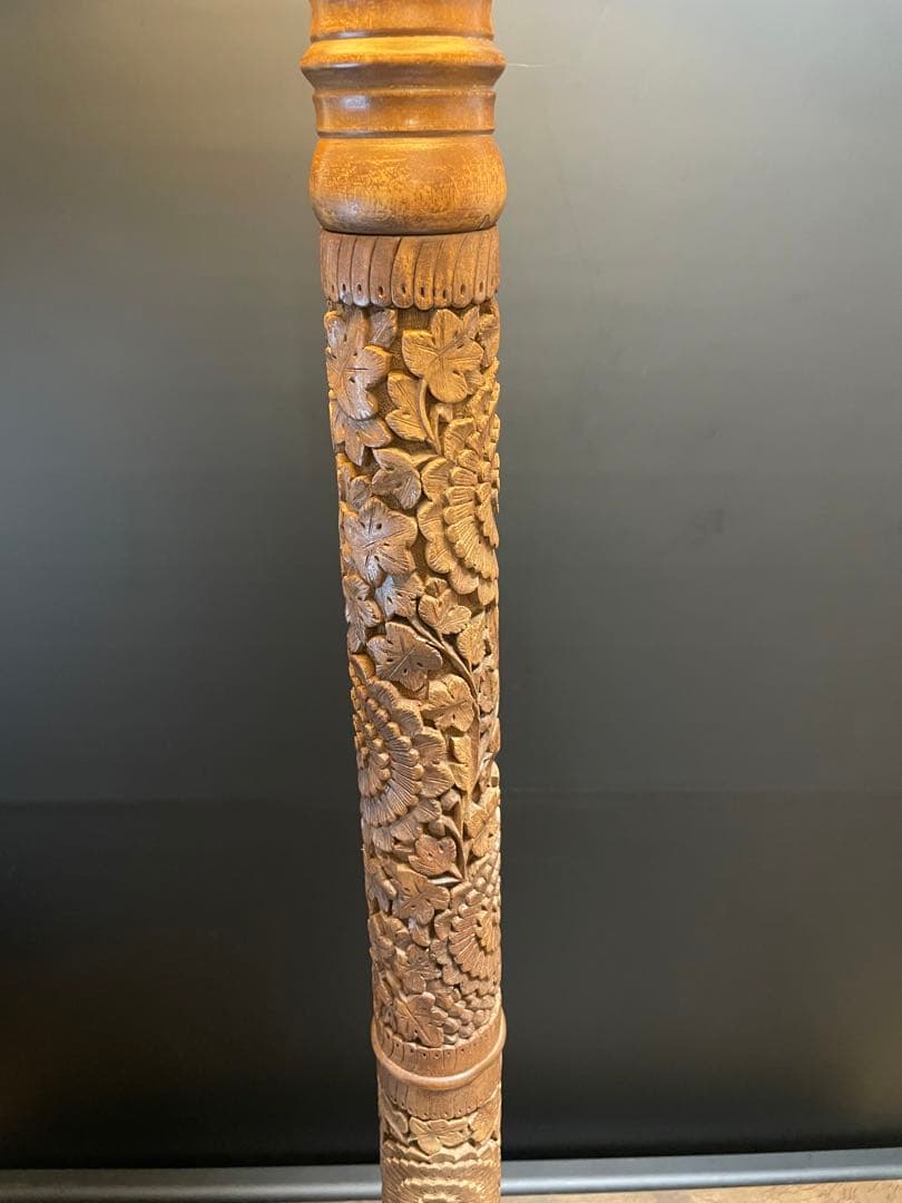 アンティーク　フロアランプ フロアライト　木彫