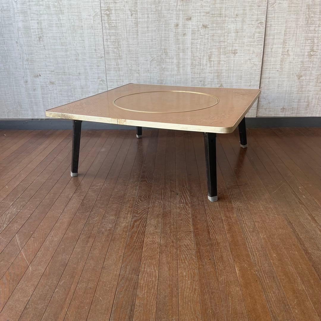 【アンティーク】昭和レトロ 穴あきちゃぶ台 座卓 丸テーブル 2way 古家具