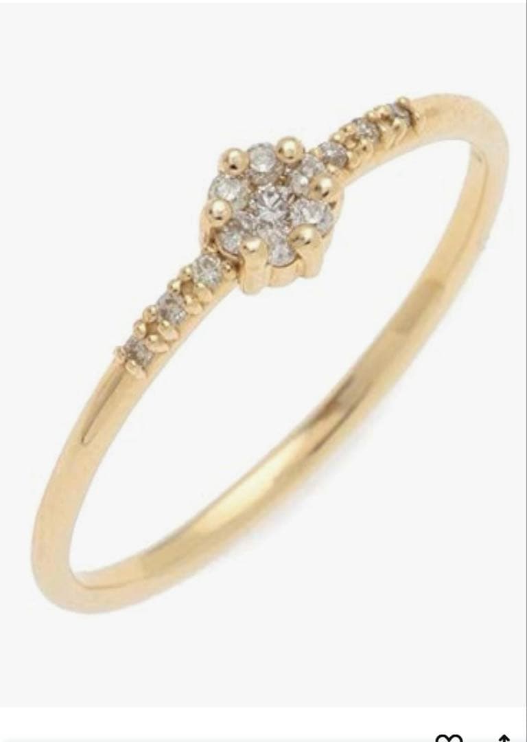 COCOSHNIK ダイヤモンドラウンドリング イエローゴールド　保証書あり