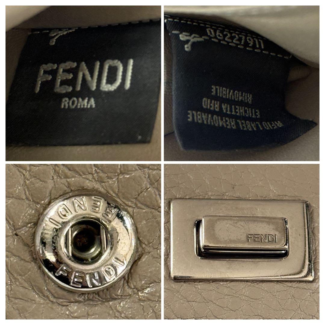 一点物　フェンディ ピーカブー マイクロ ウォレット レザー 三つ折り財布