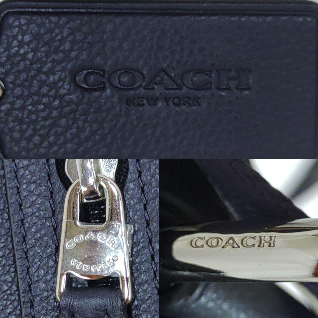 【未使用級】コーチ チャールズ メッセンジャーバッグ レザー 紺 ヘリテージ