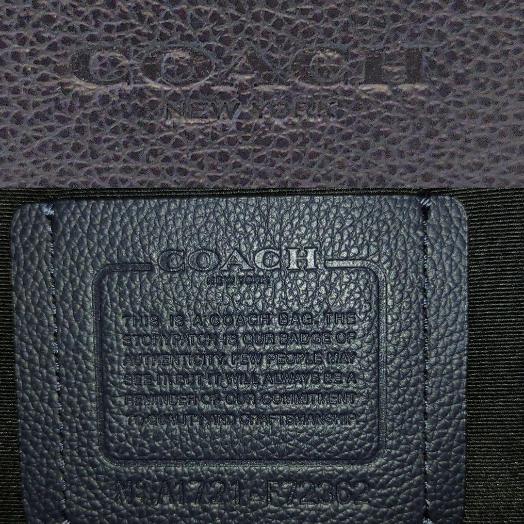 【未使用級】コーチ チャールズ メッセンジャーバッグ レザー 紺 ヘリテージ