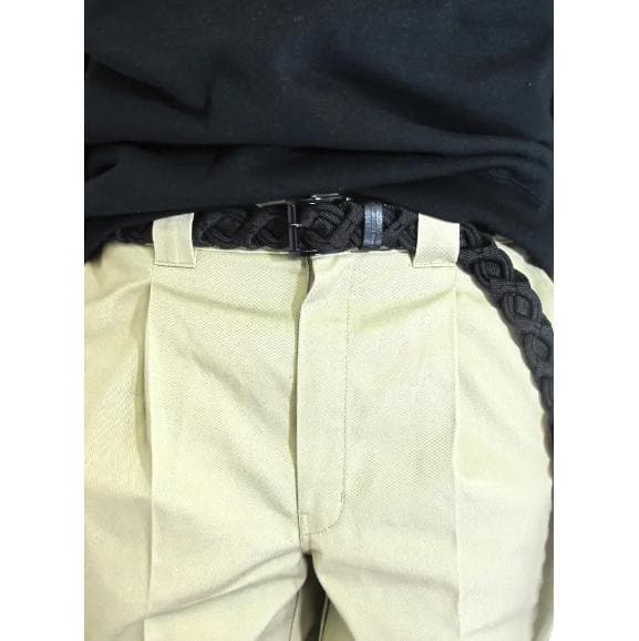 極美品 COOTIE RAZA メッシュベルト ブラック L 留め具 真鍮 牛革