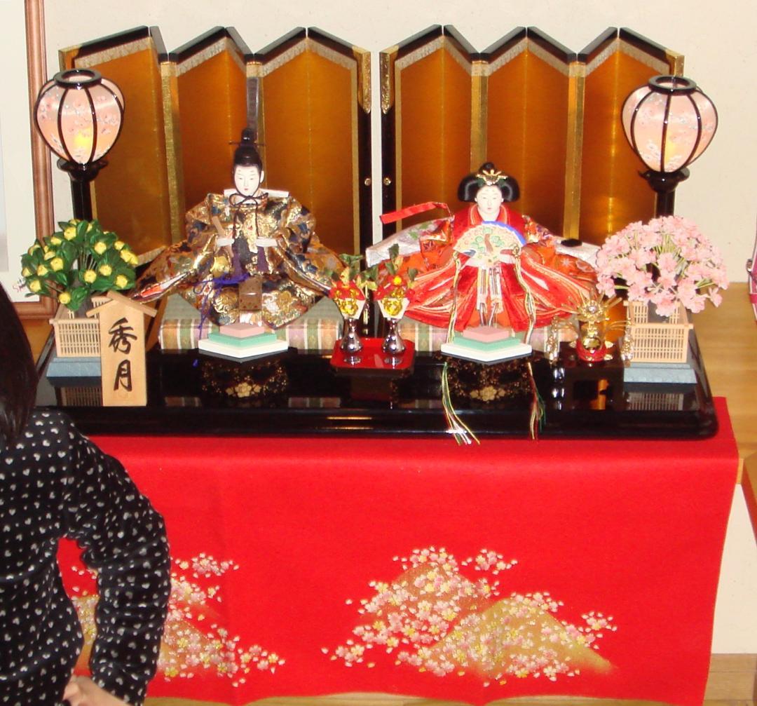 美品　秀月親王飾り　コンパクトお雛様　美男美女　お内裏様とお雛様セット一式