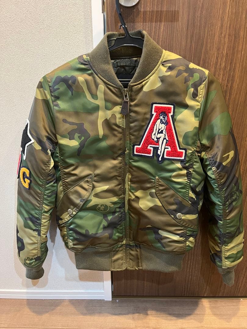 超名作HYSTERIC GLAMOUR高級AUSTINロゴ迷彩柄MA-1 S美品