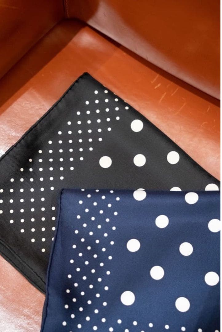 BEAMS F / シルク ドット スカーフ　ビームスエフ　西口修平