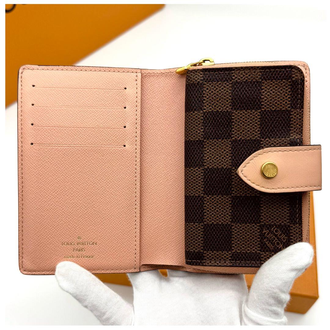 ルイヴィトン ダミエ ポルトフォイユ ジュリエット 折り財布 ピンク