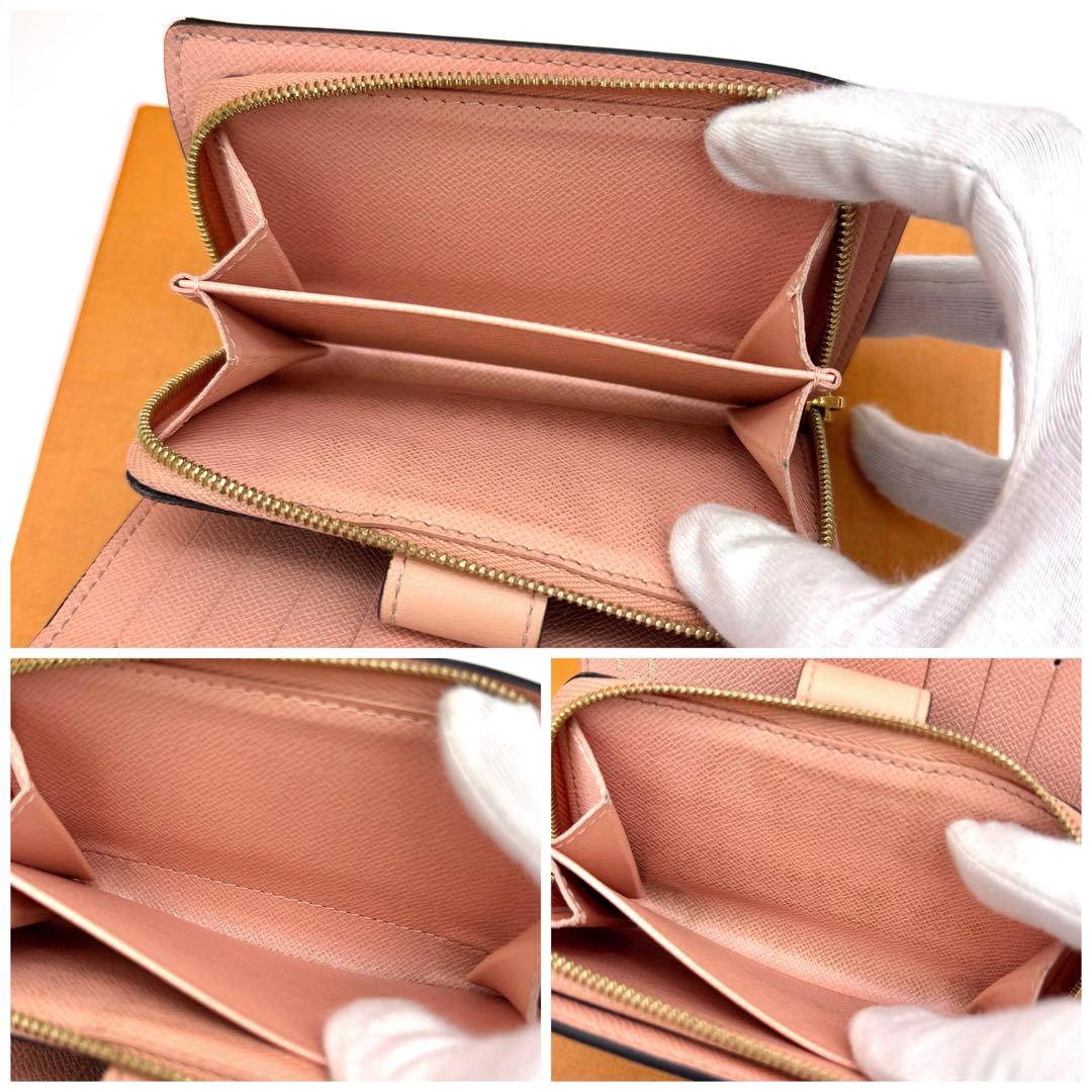 ルイヴィトン ダミエ ポルトフォイユ ジュリエット 折り財布 ピンク