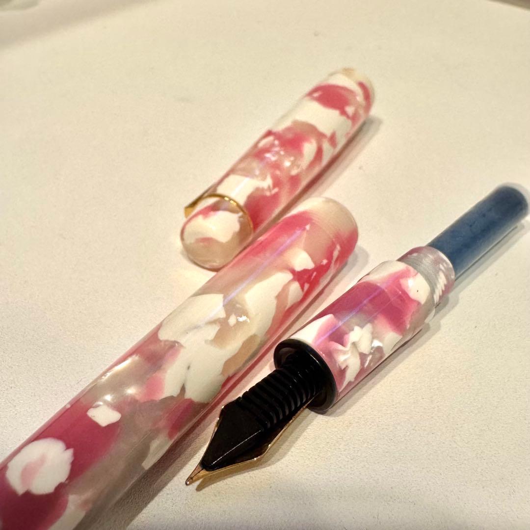 大西製作所 アセテート 万年筆 キャップ式 ピンク ホワイト 桜