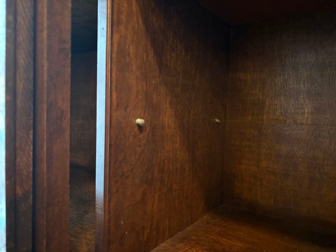 木製ガラスキャビネット 収納棚 食器棚 アンティーク 昭和レトロ