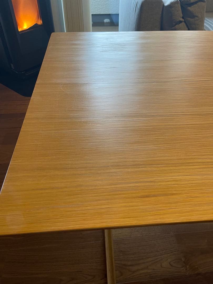 無印良品　木製 ダイニングテーブル リビングテーブル 棚付き ナチュラル　完成品