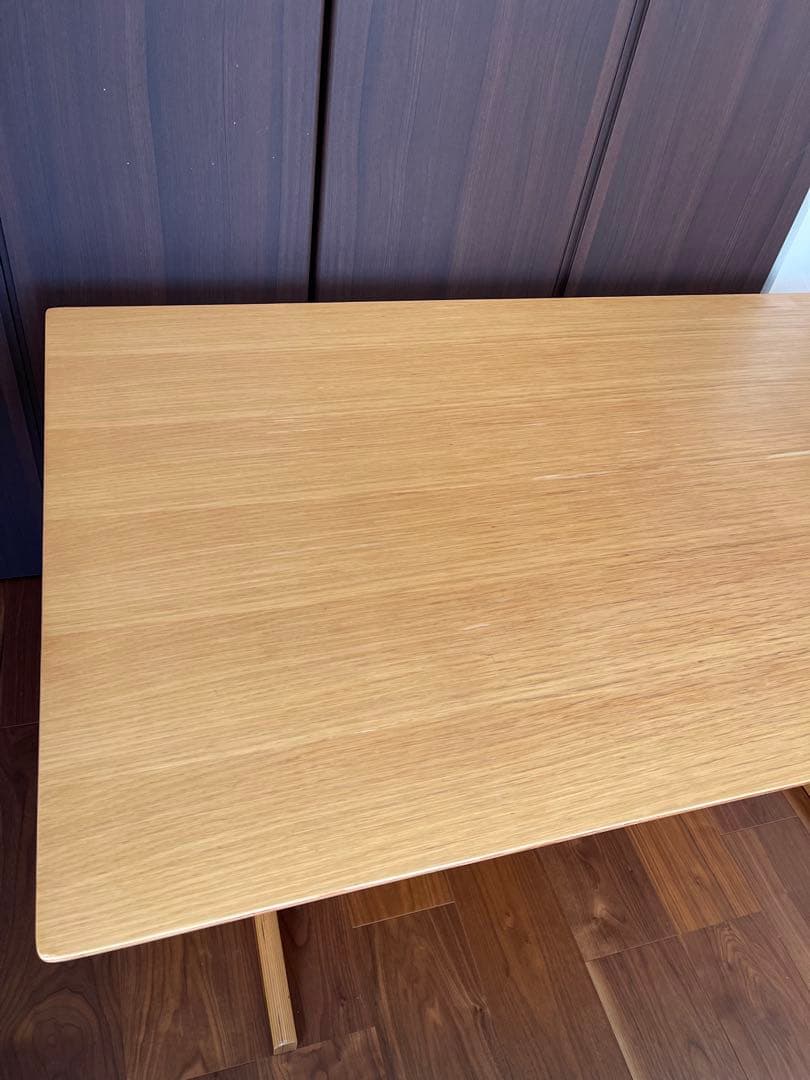 無印良品　木製 ダイニングテーブル リビングテーブル 棚付き ナチュラル　完成品
