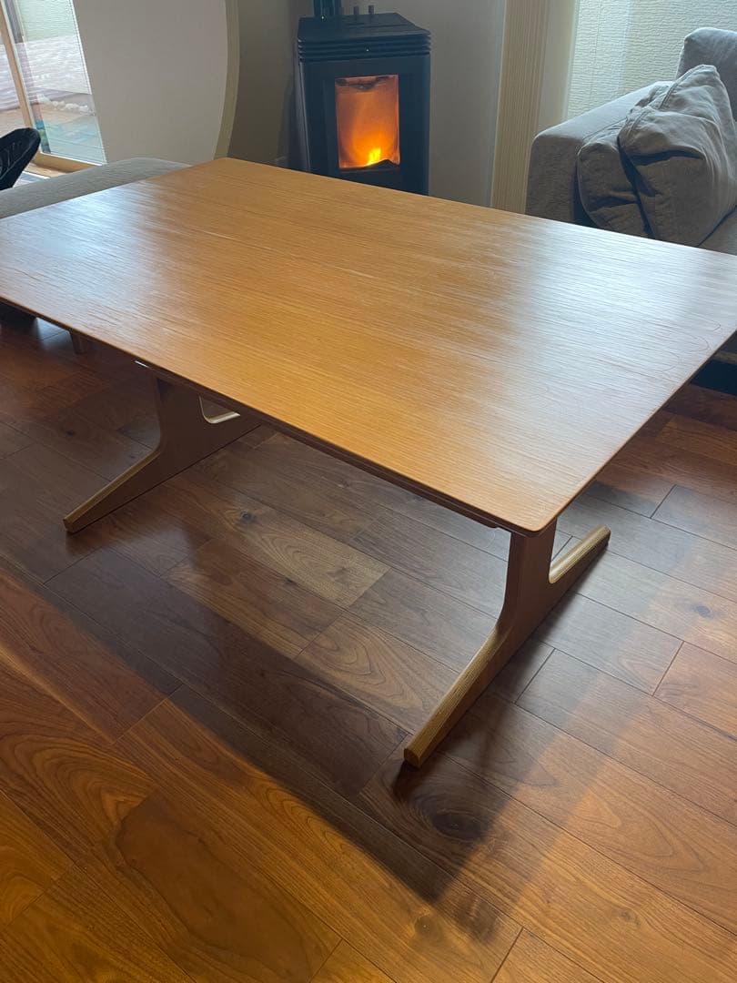 無印良品　木製 ダイニングテーブル リビングテーブル 棚付き ナチュラル　完成品