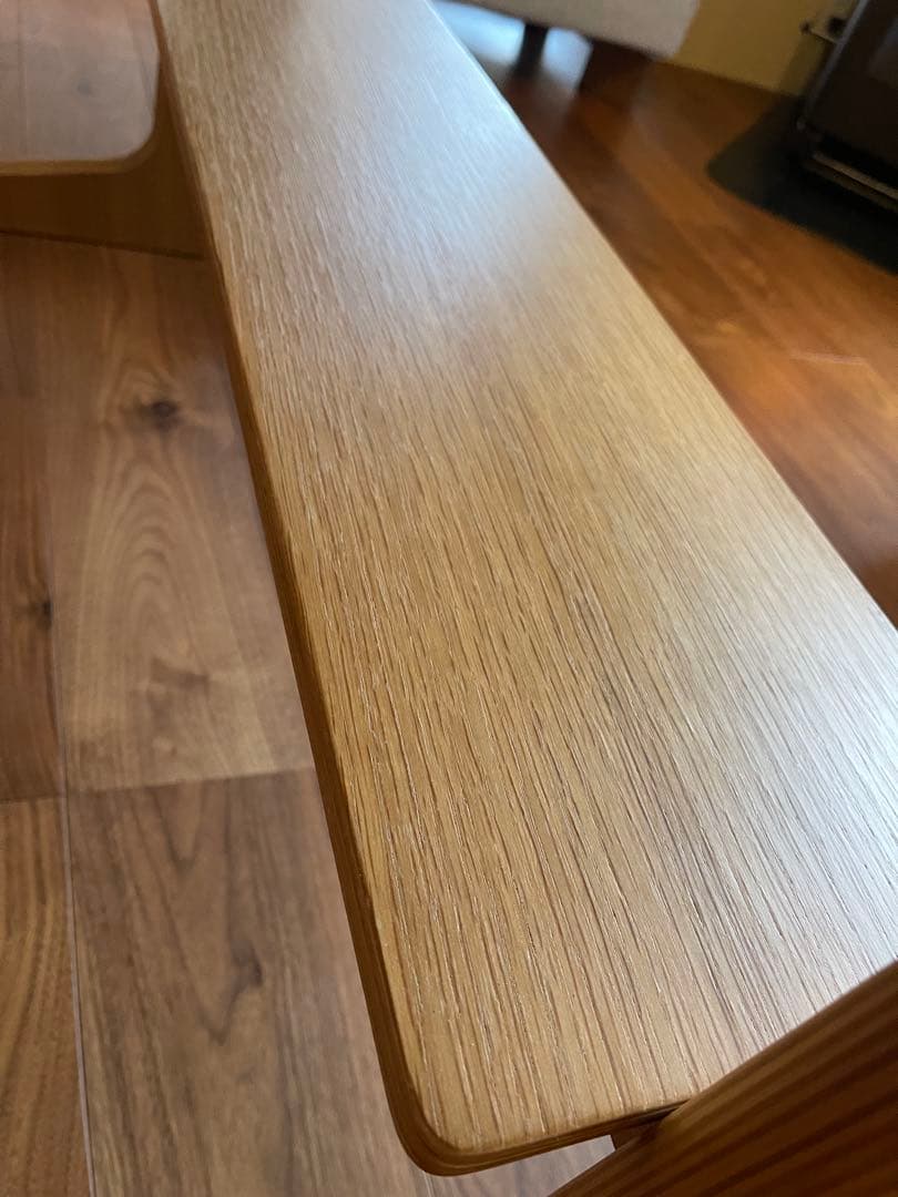 無印良品　木製 ダイニングテーブル リビングテーブル 棚付き ナチュラル　完成品