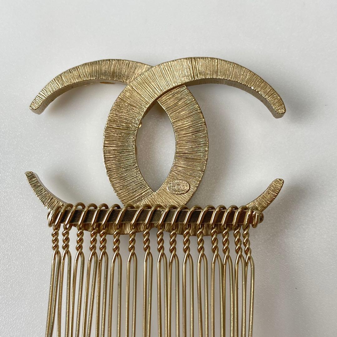 美品 シャネル CHANEL ココマーク ラインストーン ヘアコーム B15C.