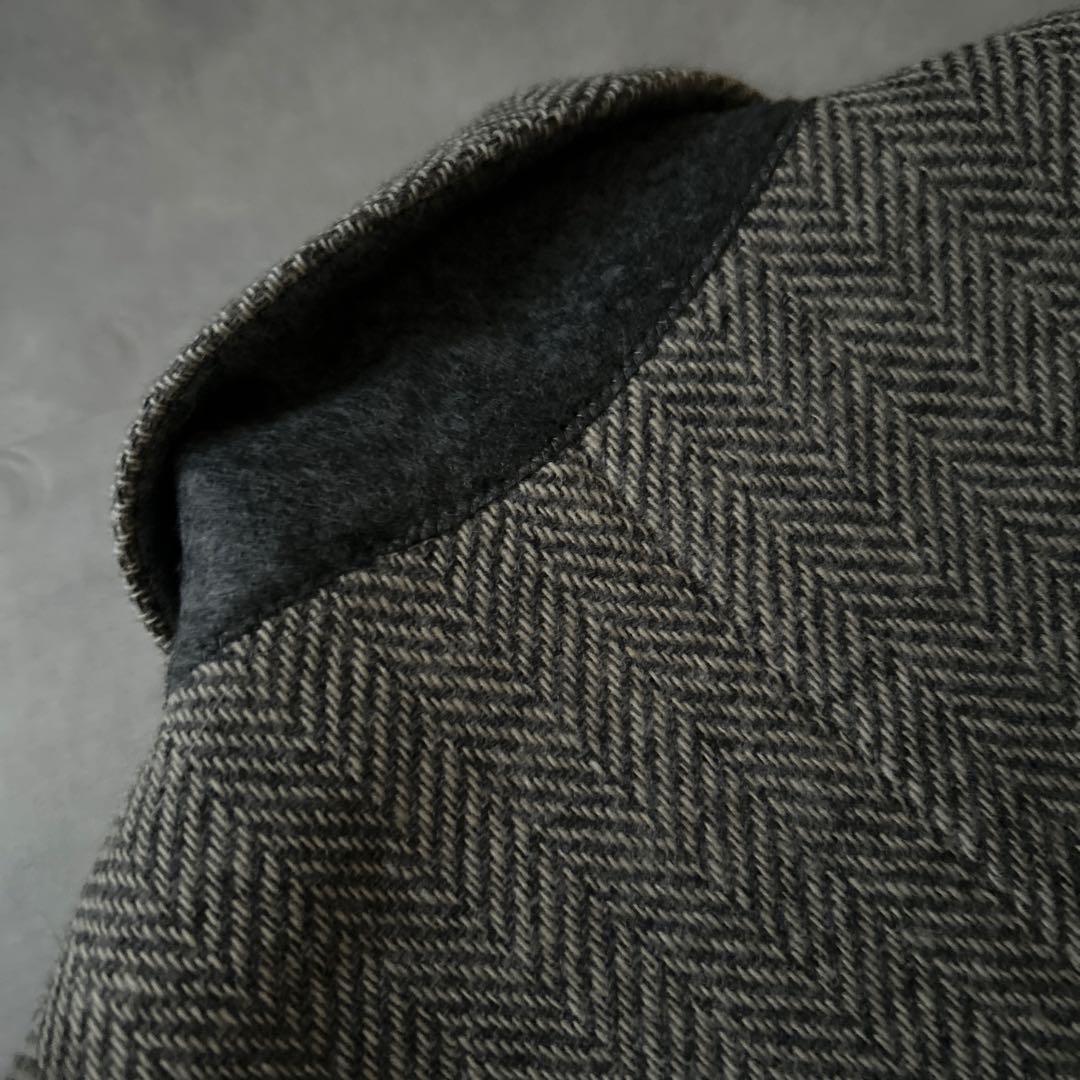 MARGARET HOWELL ヘリンボーン チェスターコート　比翼ボタン