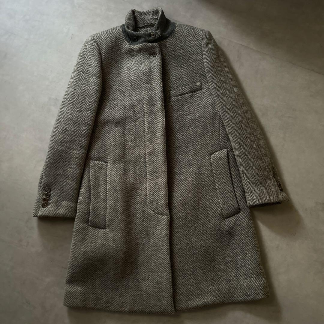 MARGARET HOWELL ヘリンボーン チェスターコート　比翼ボタン