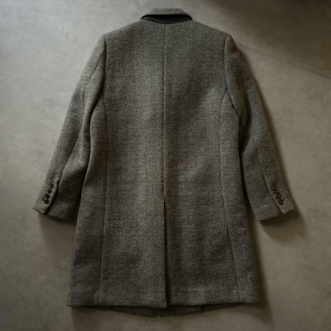 MARGARET HOWELL ヘリンボーン チェスターコート　比翼ボタン