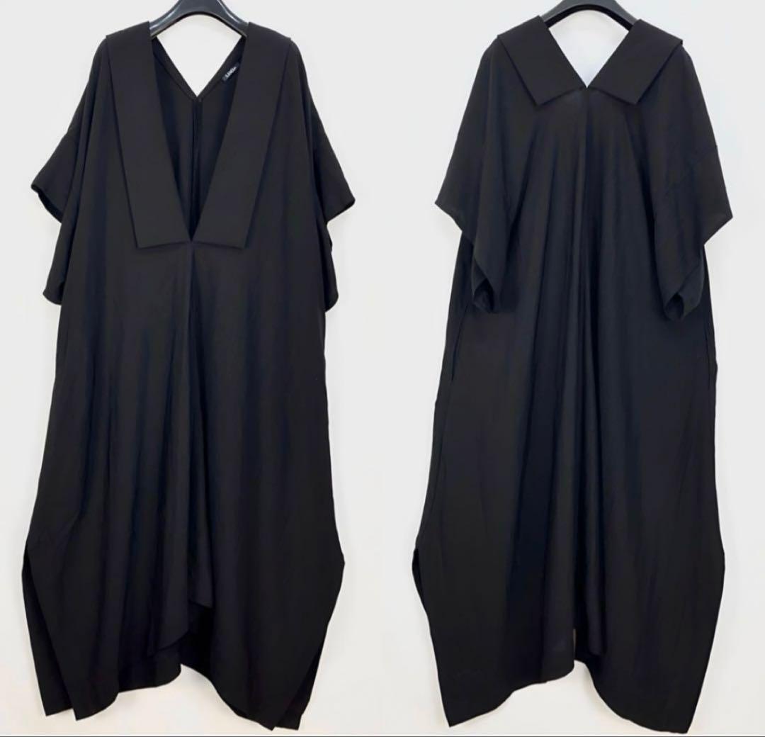 【美品】 LIMI feu リミフゥ ショールカラー ワンピース ドレス