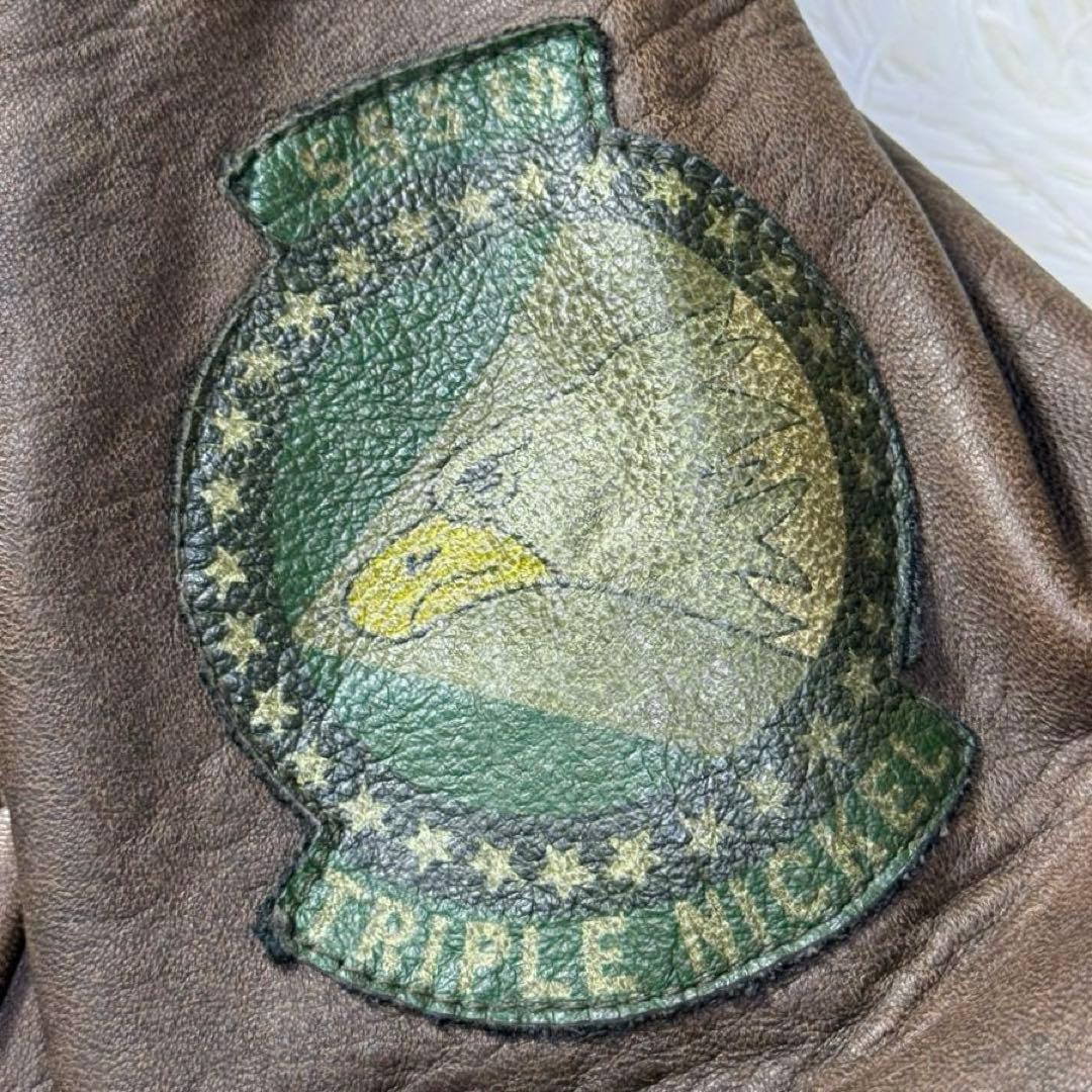 【USA製】80s AVIREX A-2 フライトレザージャケット ブラウン