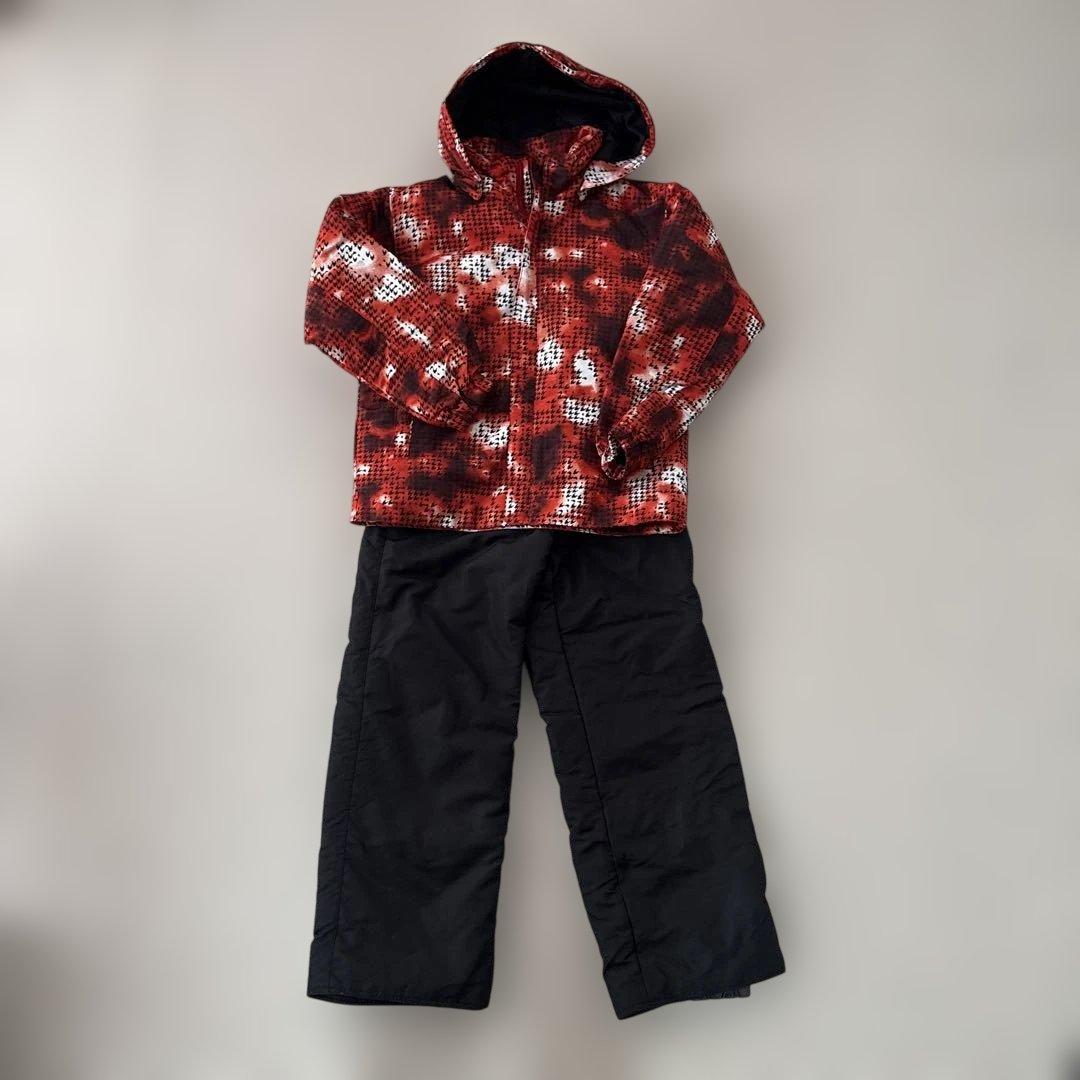 子ども用スキーウェア 赤黒迷彩　FABLICE