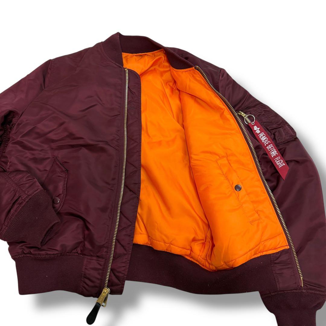 美品　alpha 1900 MA-1 フライトジャケット ボルドー　ゴールド金具