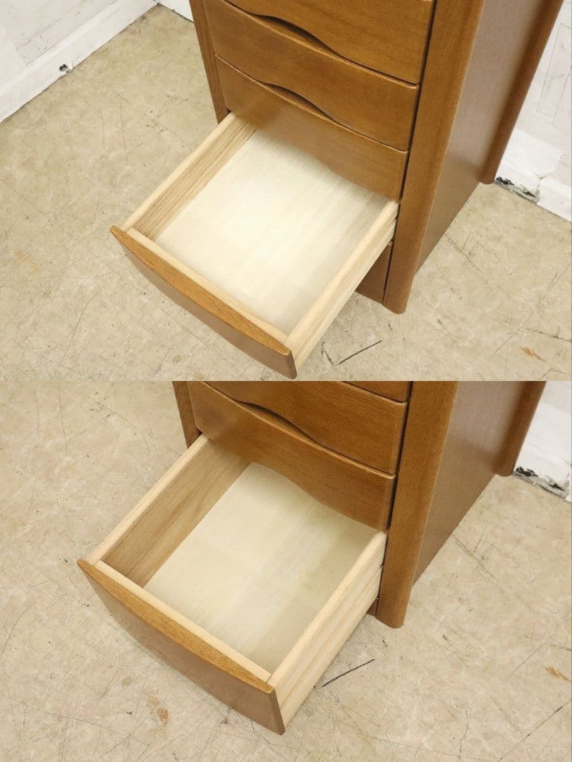 【浜本工芸】ナラ材・No.1100チェストA・サイドチェスト6段