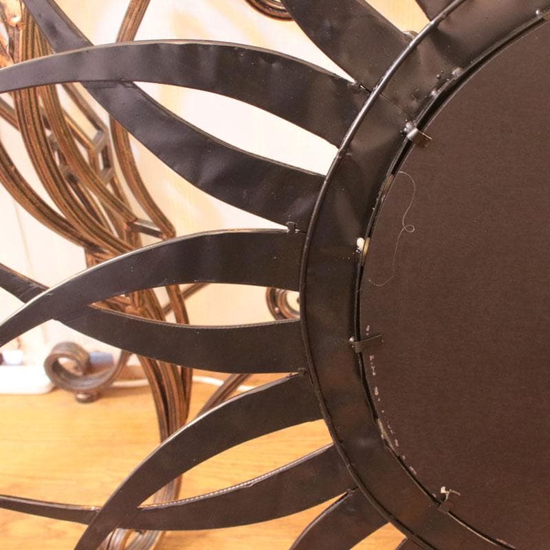 イタリア製 ブラックサン 壁掛けミラー 鏡 アイアン 120-323