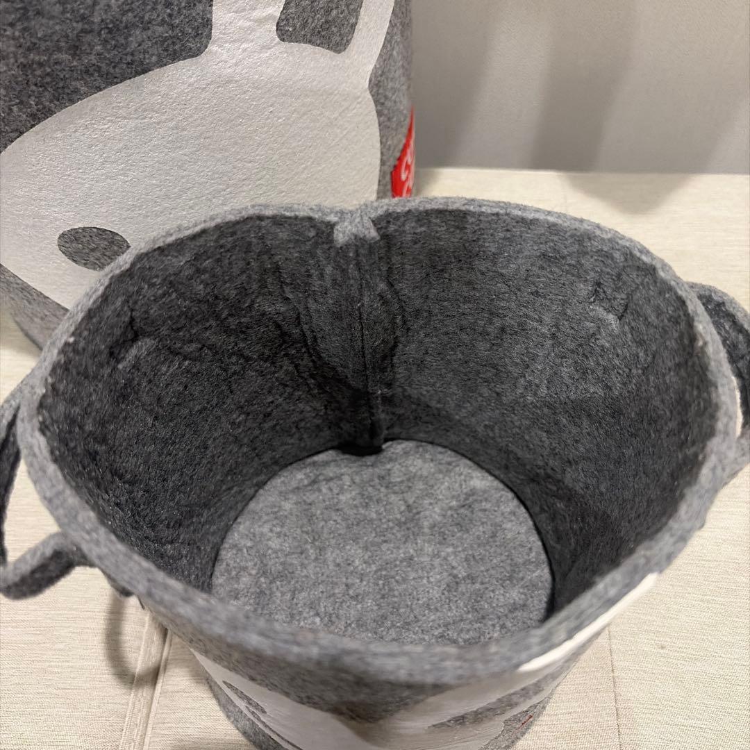 CUNE ウサギ フェルト製ラウンドボックス バケツ型収納ケース 大小2個セット