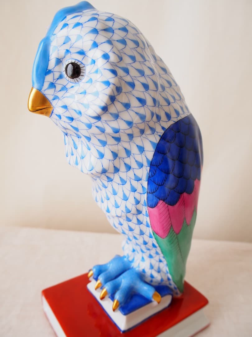 ヘレンド　Herend 梟(フクロウ)　ハンドペイント　フィギュリン　置物