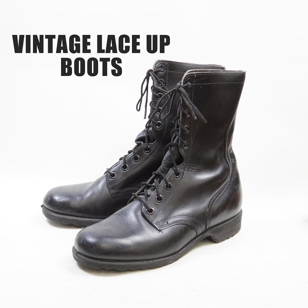28cm ミリタリー レースアップブーツ　ヴィンテージ　編み上げ　P4326