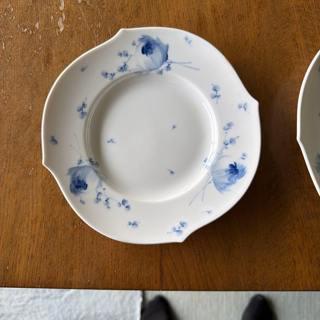 マイセン　青い花模様　皿 (小、中、大) x 6 + ボウル1