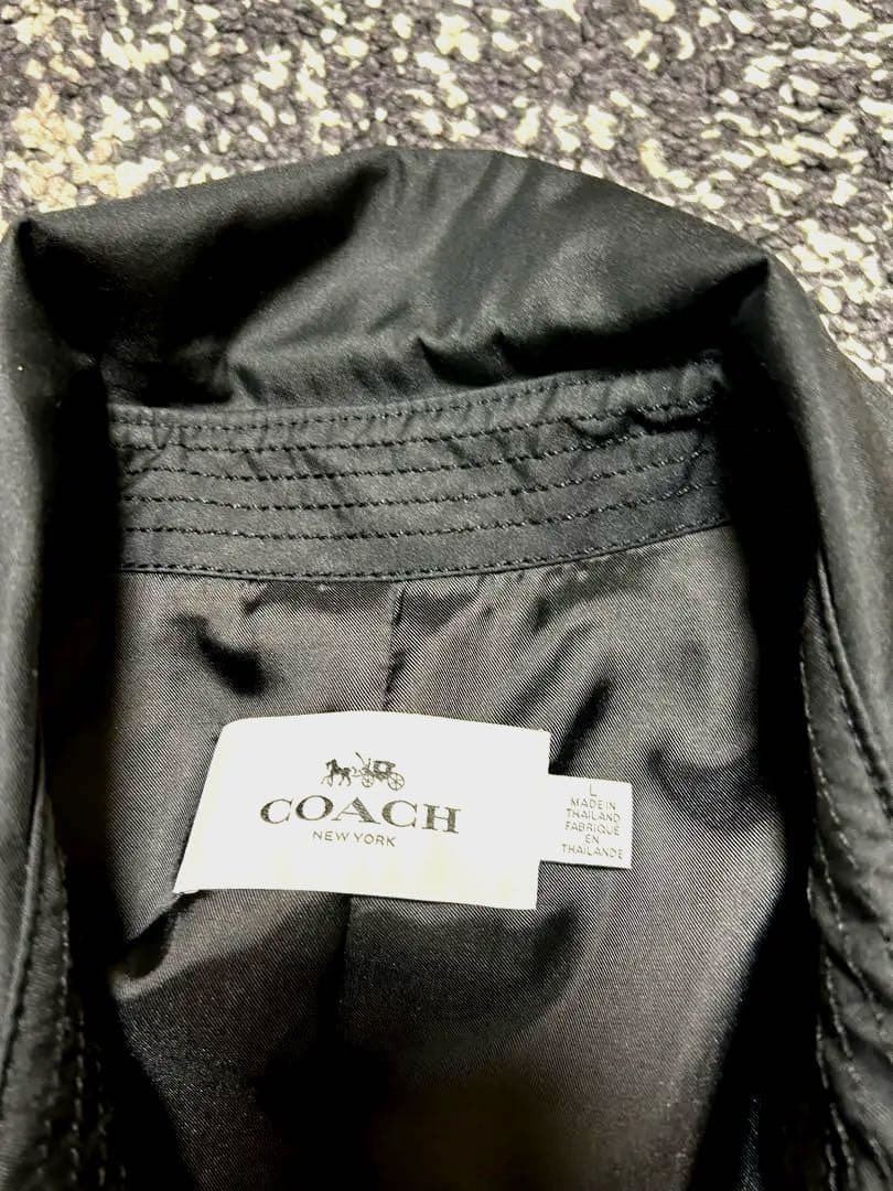 美品　COACH　コーチ　トレンチコート　メンズ　Lサイズ　ブラック