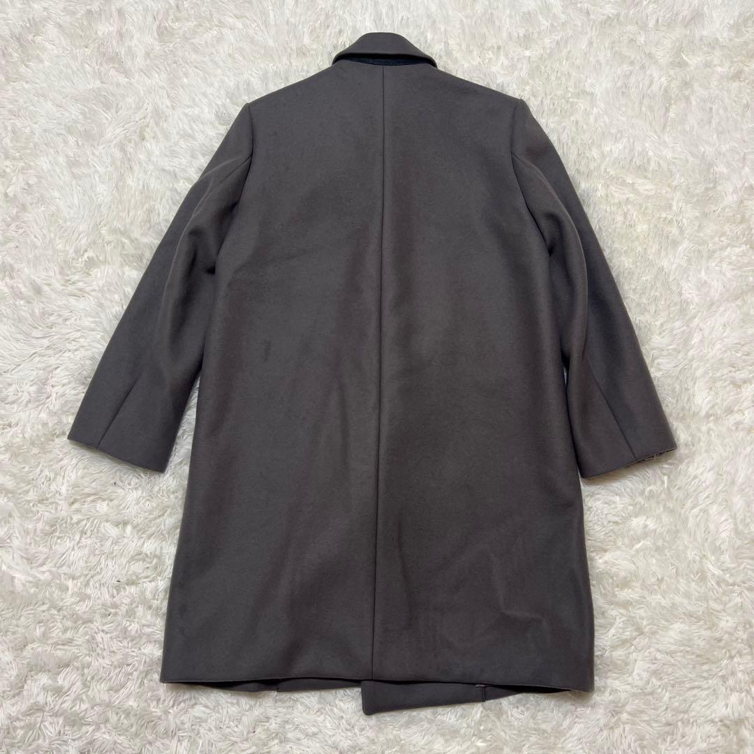 UNTITLED ウールメルトン チェスターコート ダブル グレー キュプラ