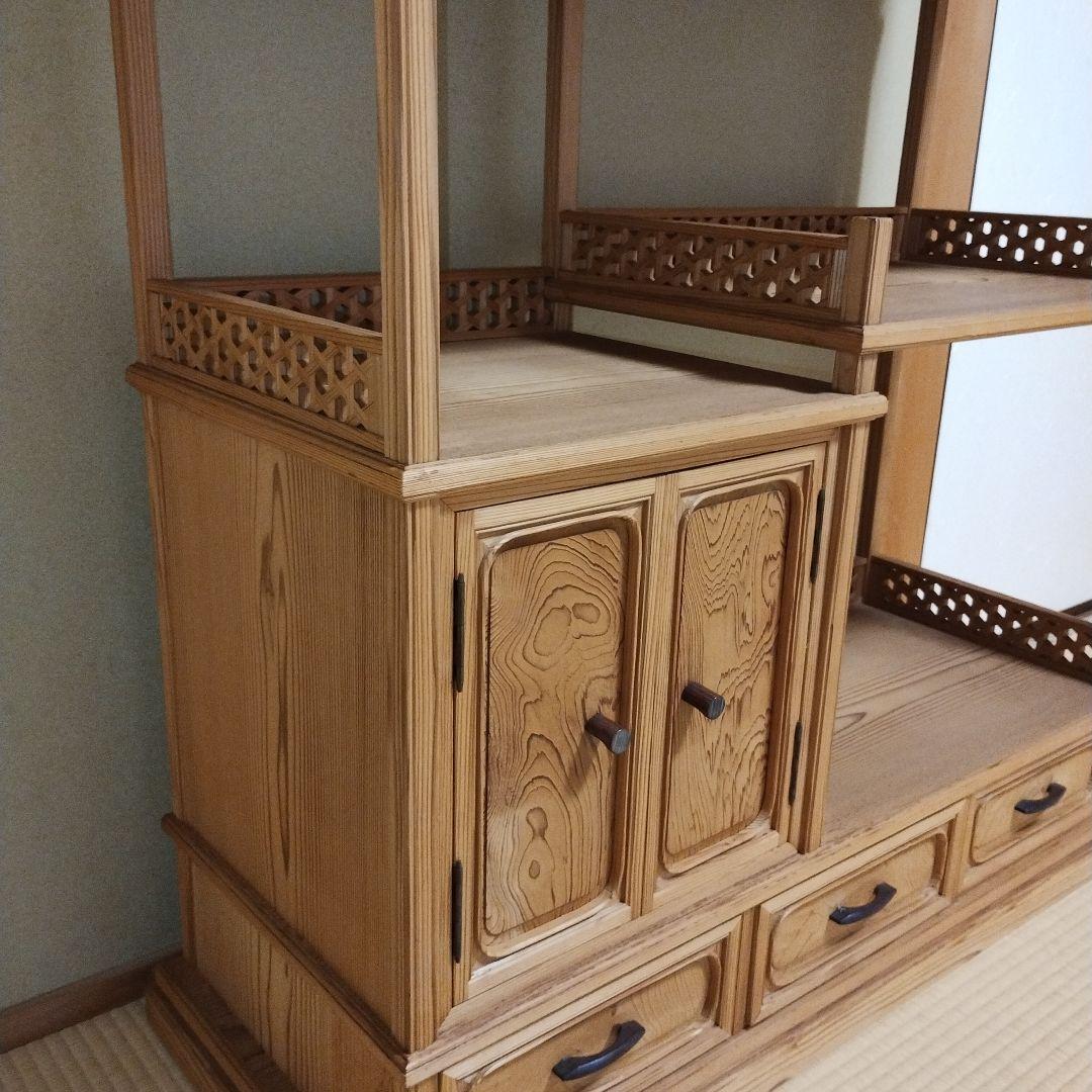 木製　秋田杉　茶棚　 引き出し付き