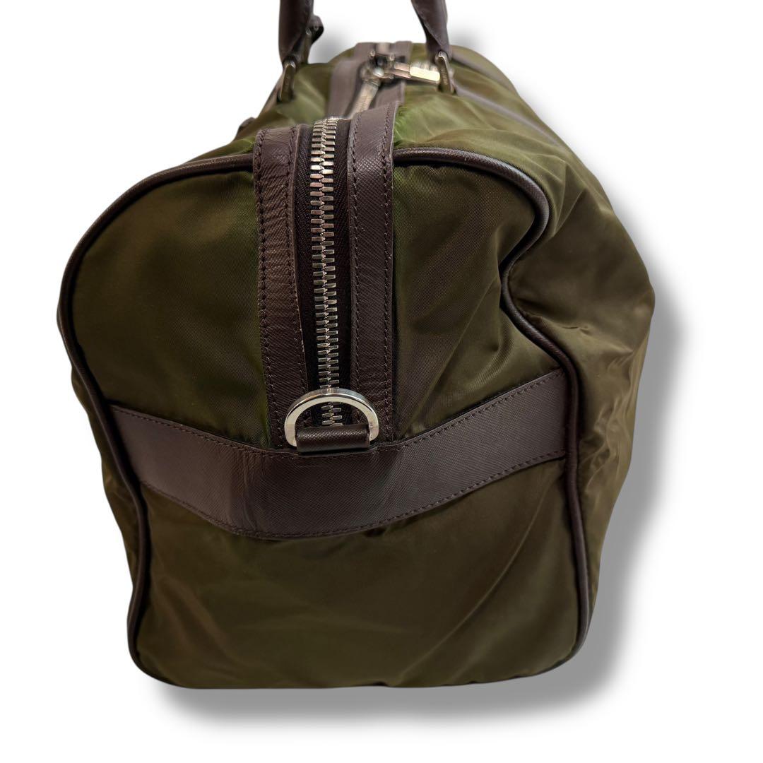 プラダ 1848 三角ロゴ　レザー ナイロン　ボストンバッグ　大容量