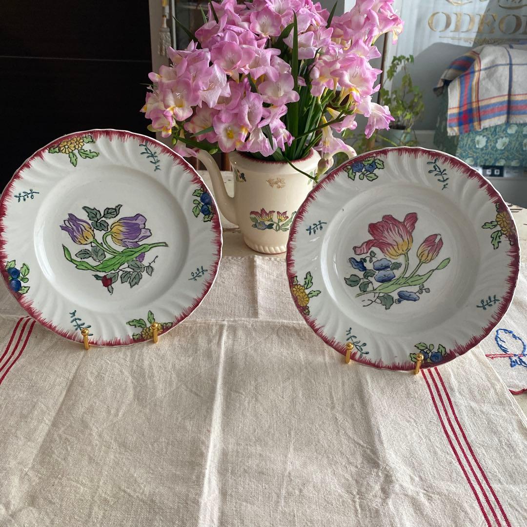 フランスアンティークLongwy ロンウィ ラヴィエ マルセイユ　プレート