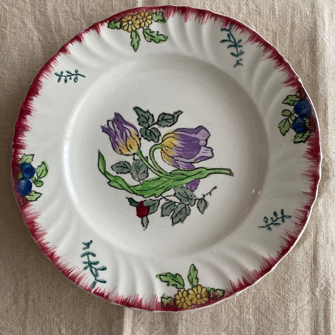 フランスアンティークLongwy ロンウィ ラヴィエ マルセイユ　プレート