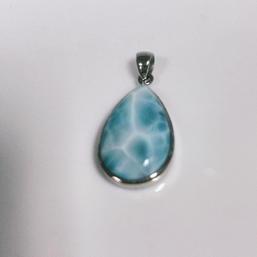 ラリマーペンダントブラックスピネルネックレスNO25-1786