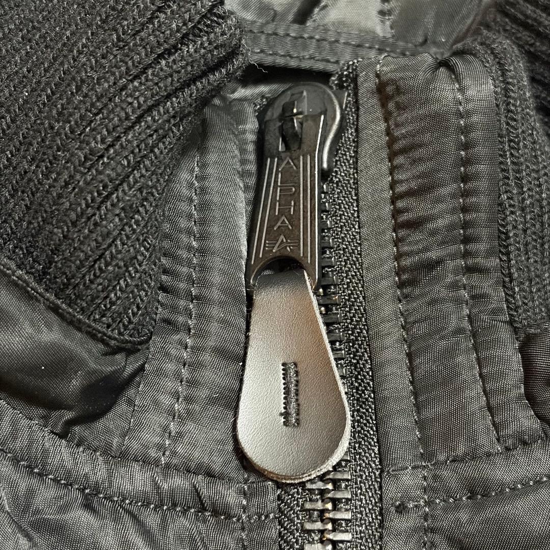 4XL ALPHA フーデッドリブジャケット　ブラック　フード取り外し可