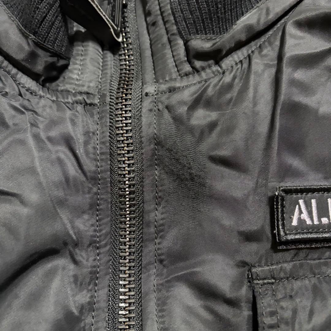 4XL ALPHA フーデッドリブジャケット　ブラック　フード取り外し可