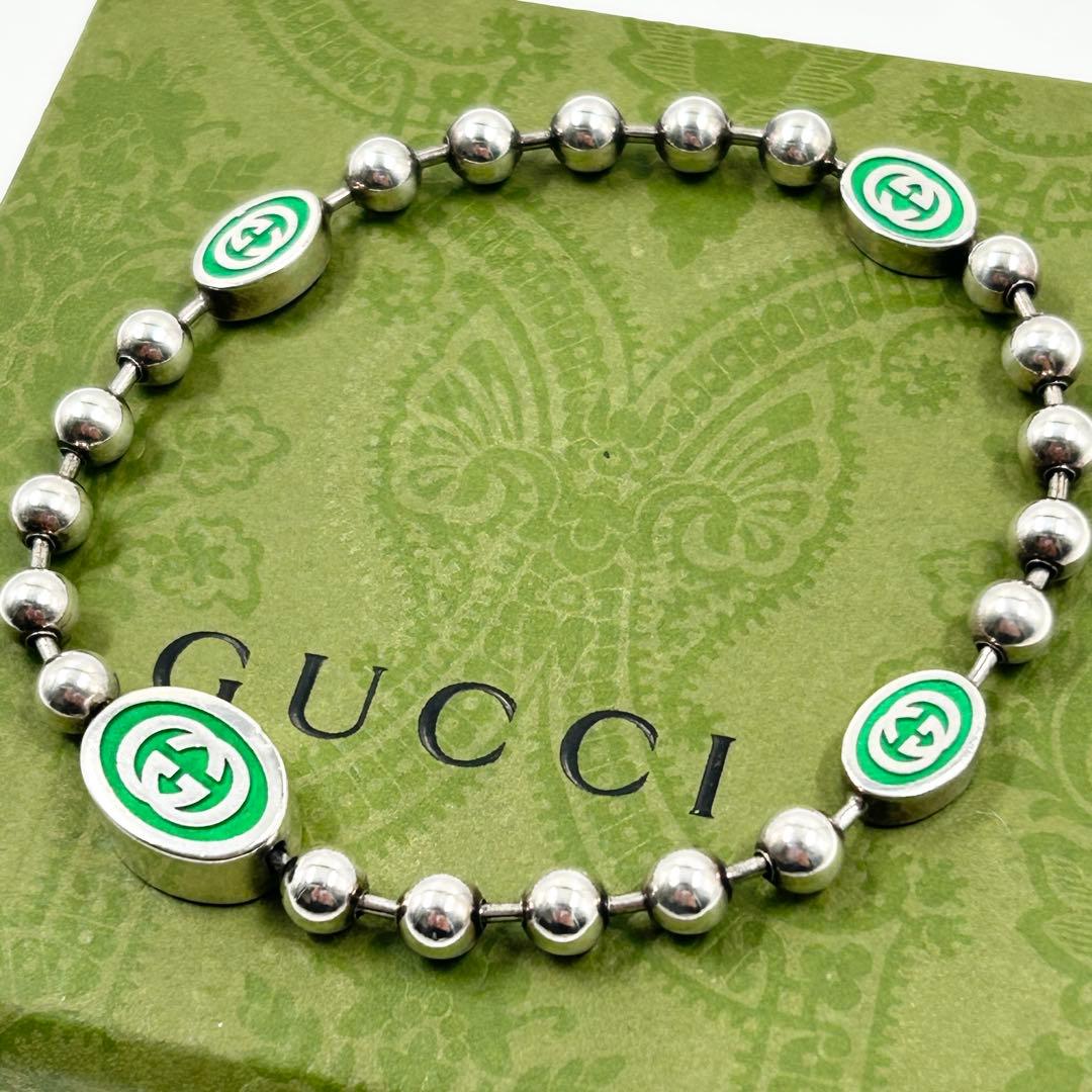 美品✨　グッチ　GUCCI ブレスレット　インターロッキング　ボールチェーン G
