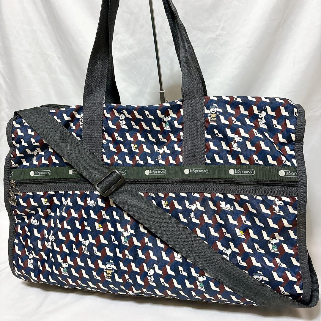 【美品】レスポートサック スヌーピー ボストンバッグ 2way 大容量 旅行