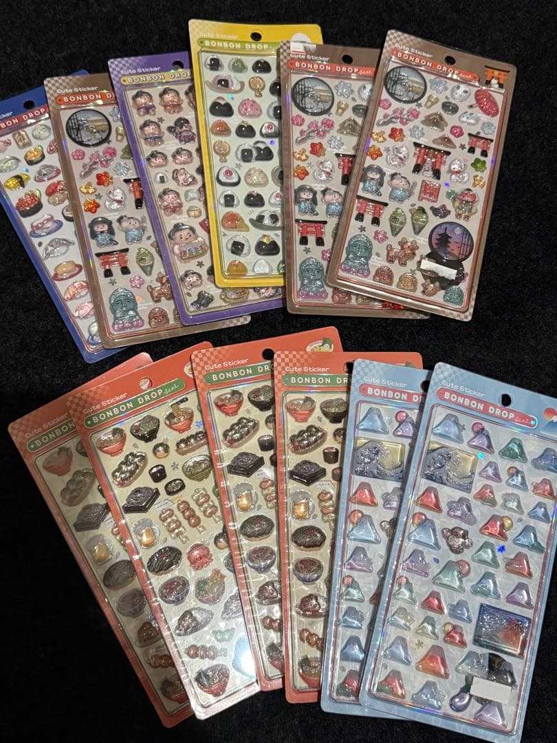 【正規品】ボンボンドロップシール　和柄　12枚