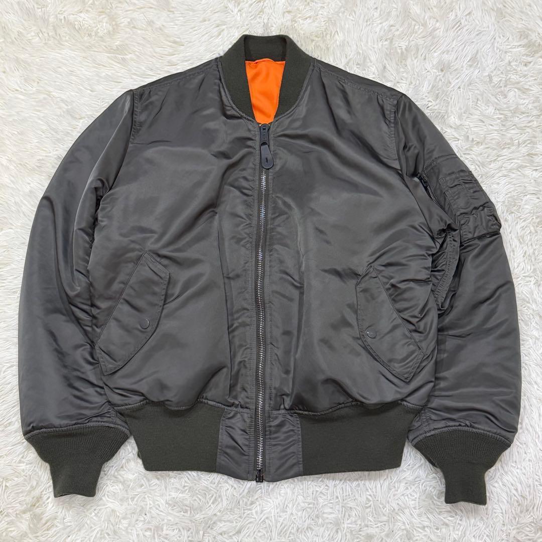 1813　アルファインダストリーズ　MA-1フライトジャケット　L　グレー