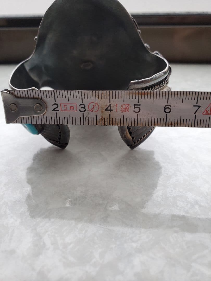 【Edogawa】★激レア象牙調バングル★天然物　シルバー　彫刻