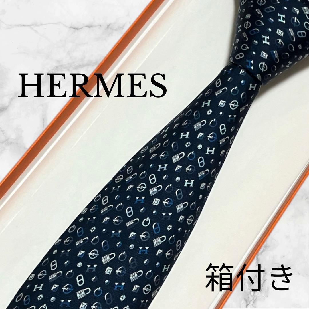 HERMES エルメス　ネクタイ　カンカイユリ　箱あり