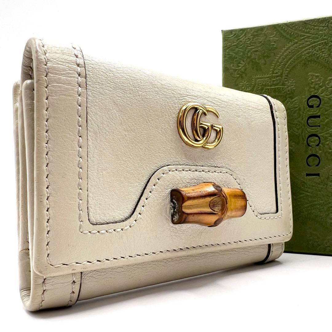 現行✨グッチ GUCCI ダイアナ バンブー GGマーモント 三つ折り財布