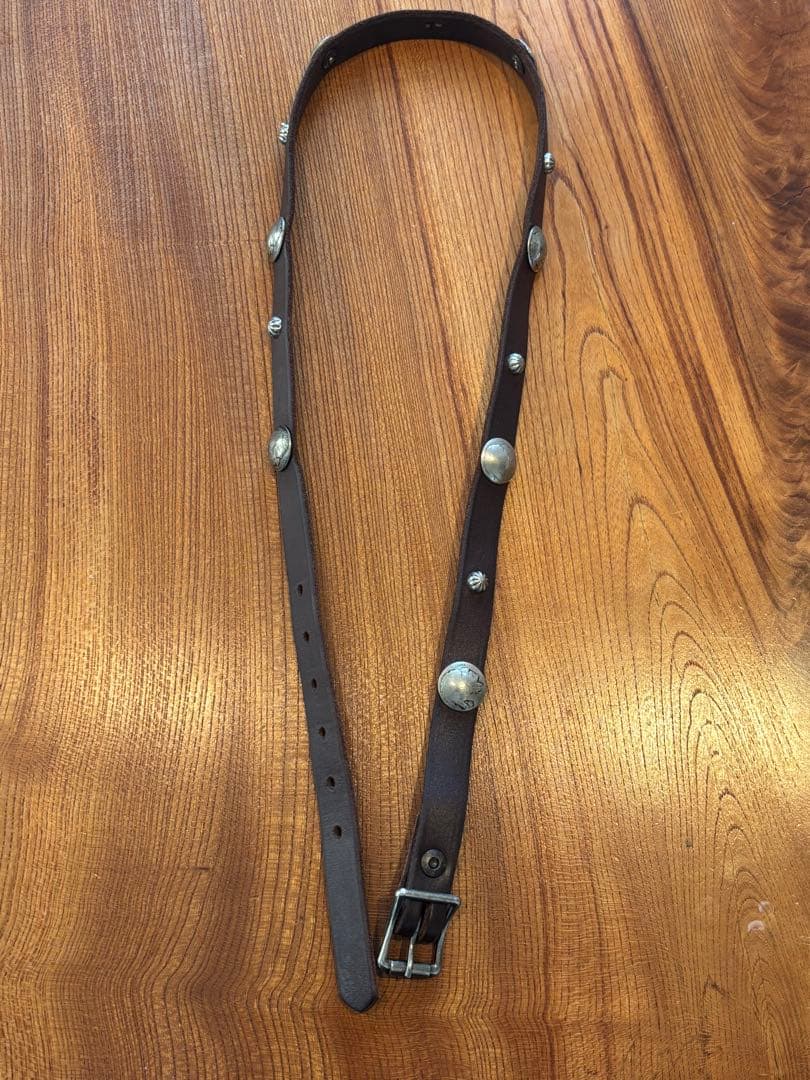 【美品】ヴィンテージ コンチョ アポロスタッズ ナロー レザーベルト